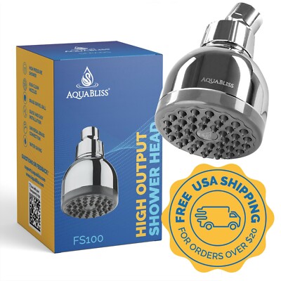 AquaBliss TurboSpa 3-inch Ultra High Pressure Shower Head with 42 Nozzles  FS100