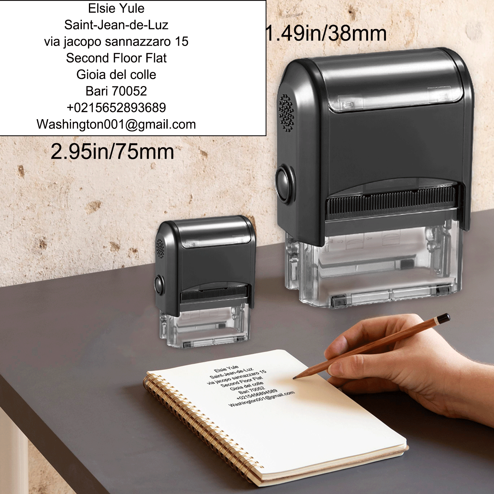 Custom Stamp Self-Inking Personalized Rubber Stamps for Business Up to 8 Lines