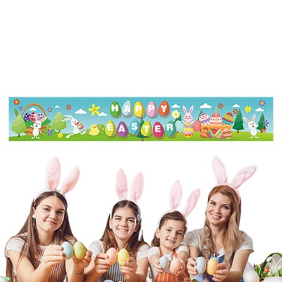 Easter Backdrop Banner Chicks Party Decorations Background Happy Photo Props
