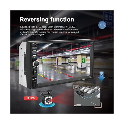 Nhopeew Double Din Car Stereo with Bluetooth and Backup Camera 7 Inch Touch S...