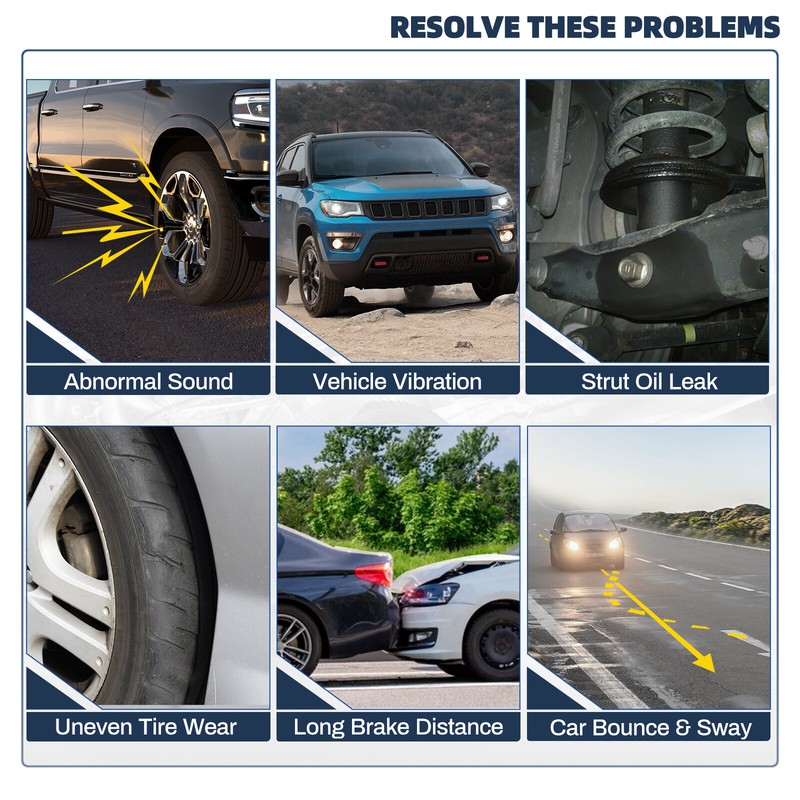 4PCS Front & Rear Shock Strut For 07-12 Dodge Caliber 07-14 Jeep Compass Patriot