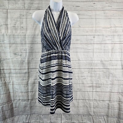 athleta go anywhere athletic halter dress print surplice smocked  size 8 (204055812513),