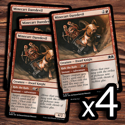 4x Minecart Daredevil // Ride the Rails - NM - Wilds of Eldraine - MTG