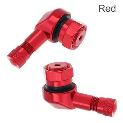 2PCS Motorcycle CNC Aluminum 11.3mm Tire Wheel Stem Valve 90 Degree Angled US
