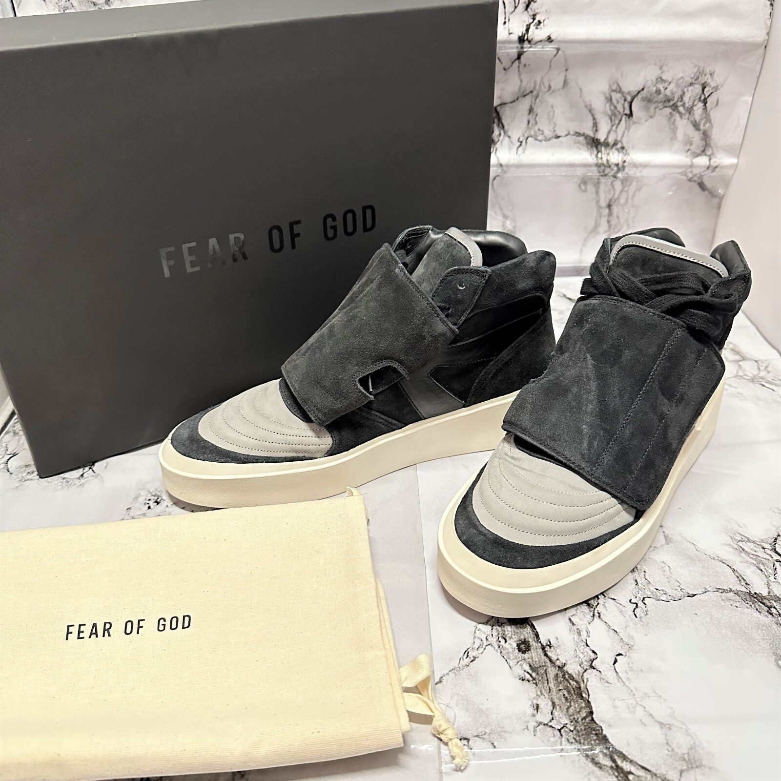 FEAR OF GOD Skate MID Sneaker Size US 8 Black x Grey 6H19 FEAR OF GOD Skate MID Sneaker Size US 8 Black x Grey 6H19