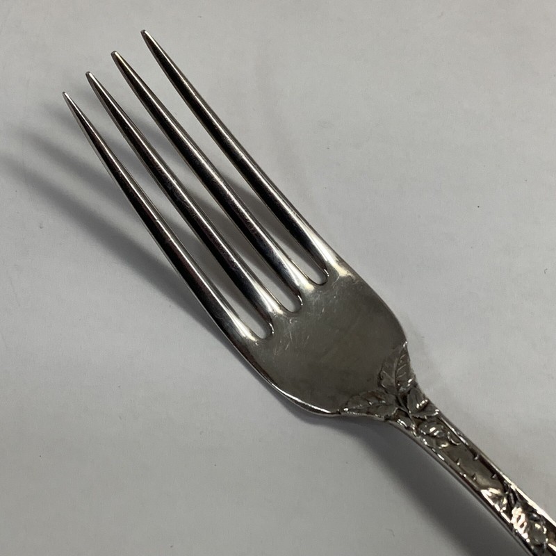 Wallace Sterling Flatware Floral Series #23 Rose Fork, 6 1/8 inch