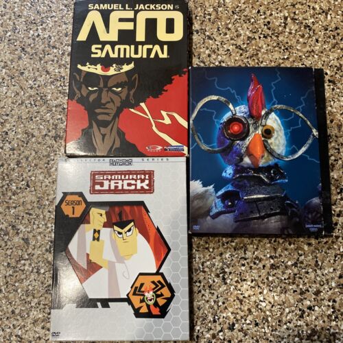 Afro Samurai Robot Chicken Season 1 Samurai Jack S.1 Adult Swim CN DVD BUNDLE Afro Samurai Robot Chicken Season 1 Samurai Jack S.1 Adult Swim CN DVD BUNDLE