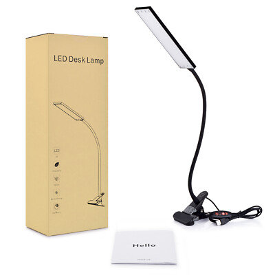 USB LED Clip-On Desk Table Lamp Touch Sensor Dimmable Reading Light Lamp
