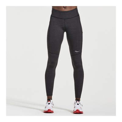 

Saucony Women Fortify Tight Black Heather  Apparel