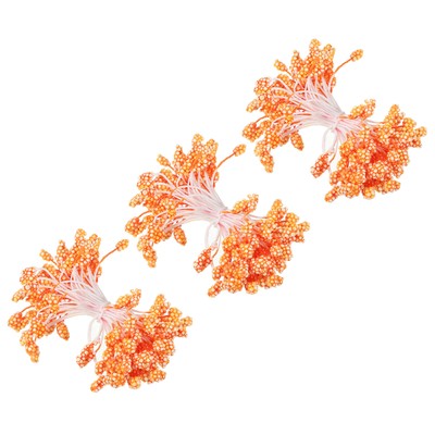 180 Pcs 5mm Double Heads Flower Stamen Artificial Flower Pistil Yellow