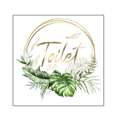 Nature-inspired Door Sticker Golden Letter Removable Self-adhesive Waterproof