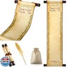 Watersay Christmas Santa's List of Naughty and Nice Scroll Paper Blank Scrolls with Wooden Stick 7.8 x 31.5 Inch Paper Santa Claus Role Play Prop for Hand Writing with Burlap Bag and Feather Pen