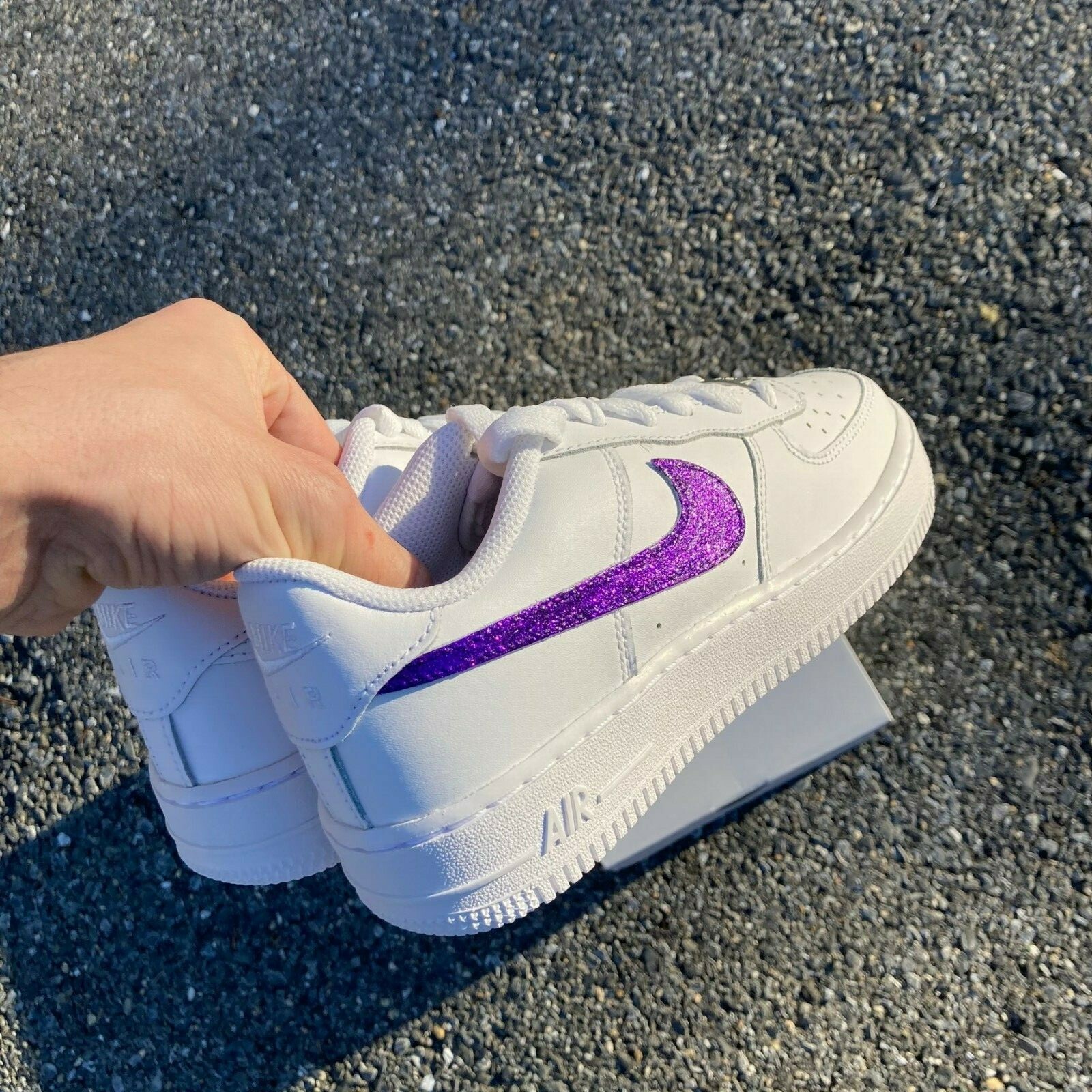 sobanカスタム　AirForce1 ホワイトglitter ロープ sobanカスタム AirForce1 ホワイトglitter ロープ Custom Added