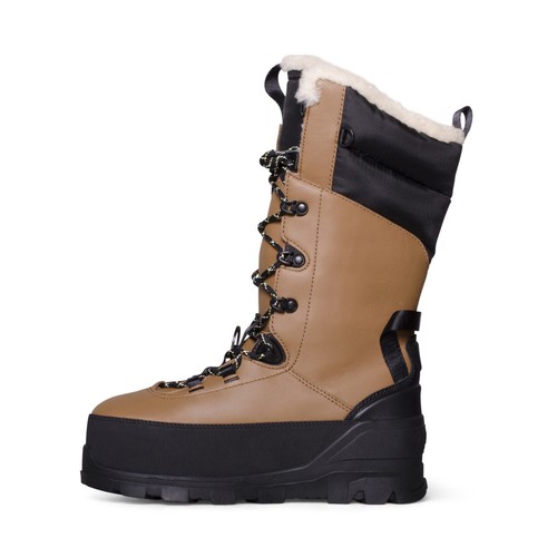 Pre-owned Ugg Shasta Tall Winter Chestnut Leather Boot Wool All Gender Boots Size Us M5/w6 In Brown