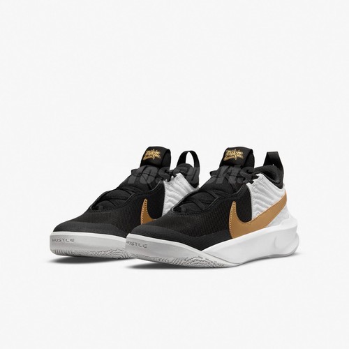 Nike Team Hustle D 10 GS Black Metallic Gold Kids Youth
