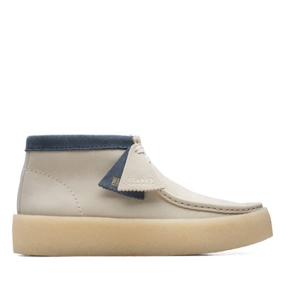 Ботинки Clarks Wallabee Cup 26171090 Мужские бежевые ботинки из нубука на шнуровке Chukkas