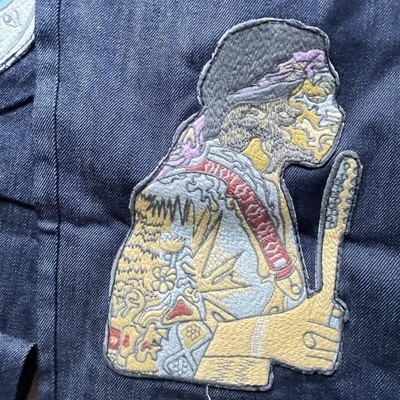 Pre-owned True Religion Jimi Hendrix Skull Drugs Rock Ufo Alien Denim Jeans Flap 36x36 Men In Blue