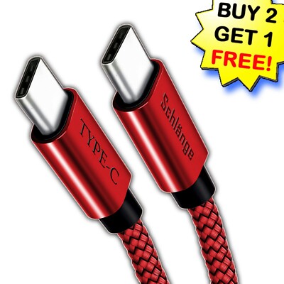NEW (USB-C to USB-C) Cable Male Type-C Cable Cord Fast Charger Charging Data 