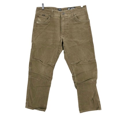 KUHL Rydr Vintage Patina Dye Pants Olive Green Brown Canvas Outdoor Hiking 34x30