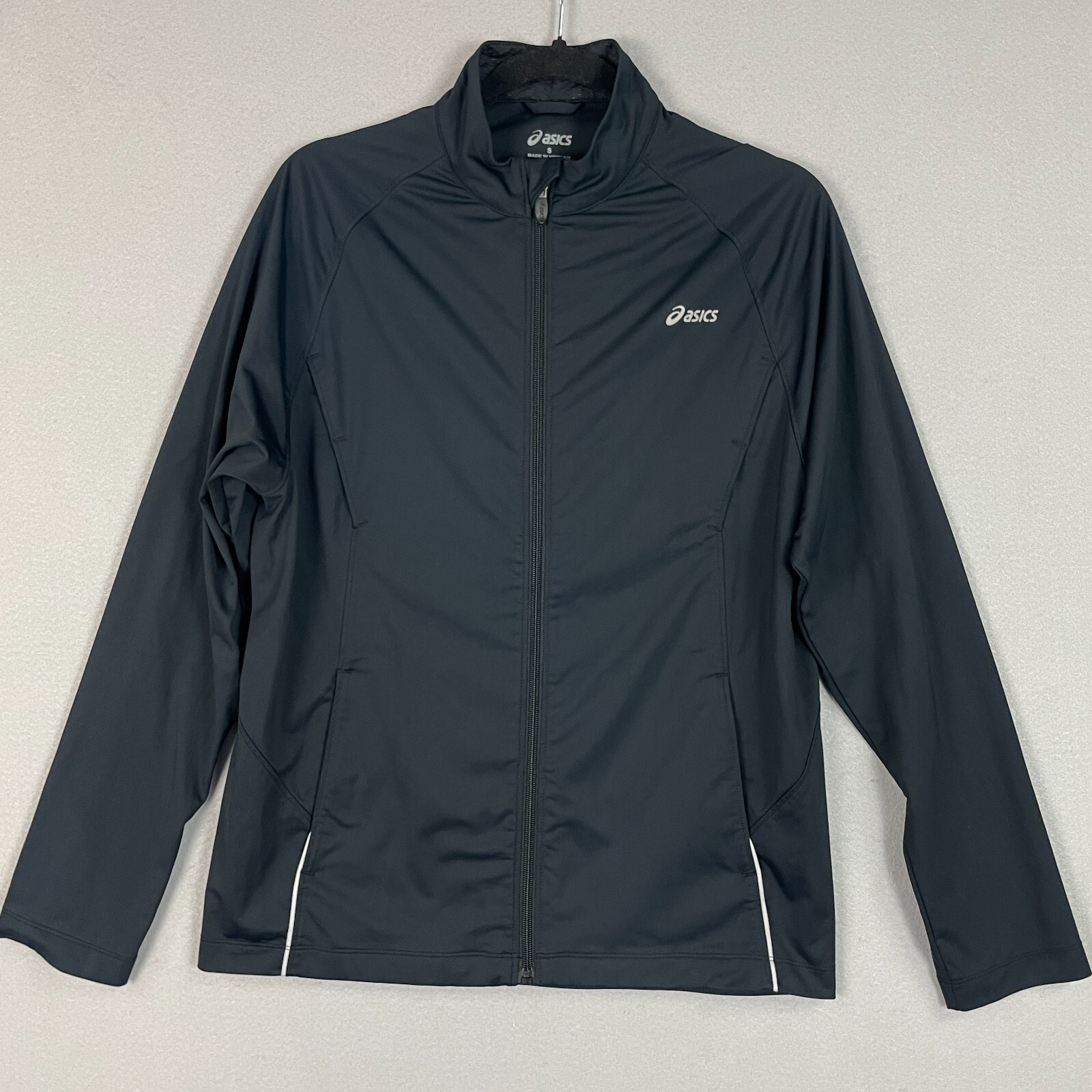 Asics Running Jacket Womens Small Black Motion Reflective