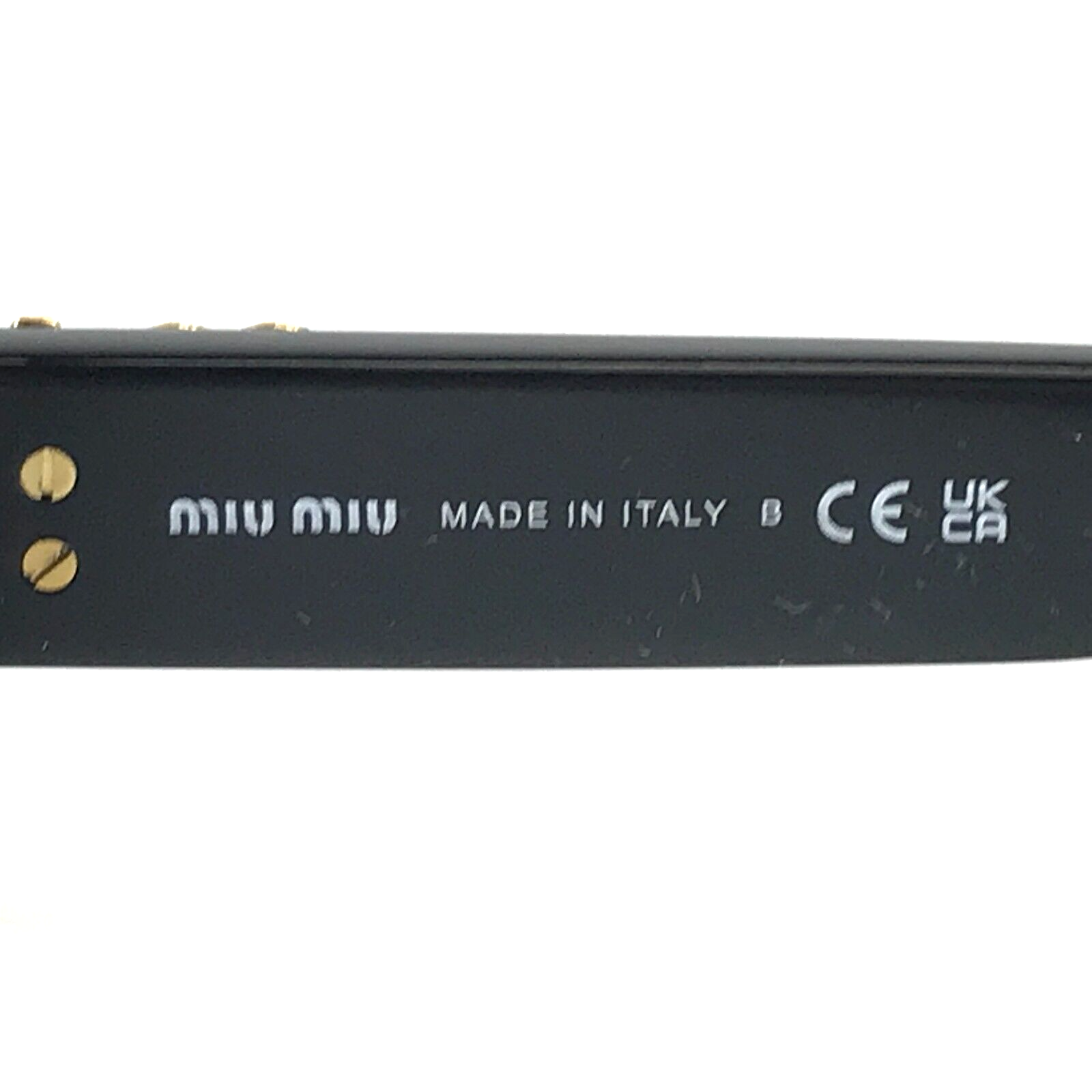 Pre-owned Miu Miu Sunglasses Smu08z 1ab-5s0 Polished Black Rectangle With Dark Grey Lenses In Gray