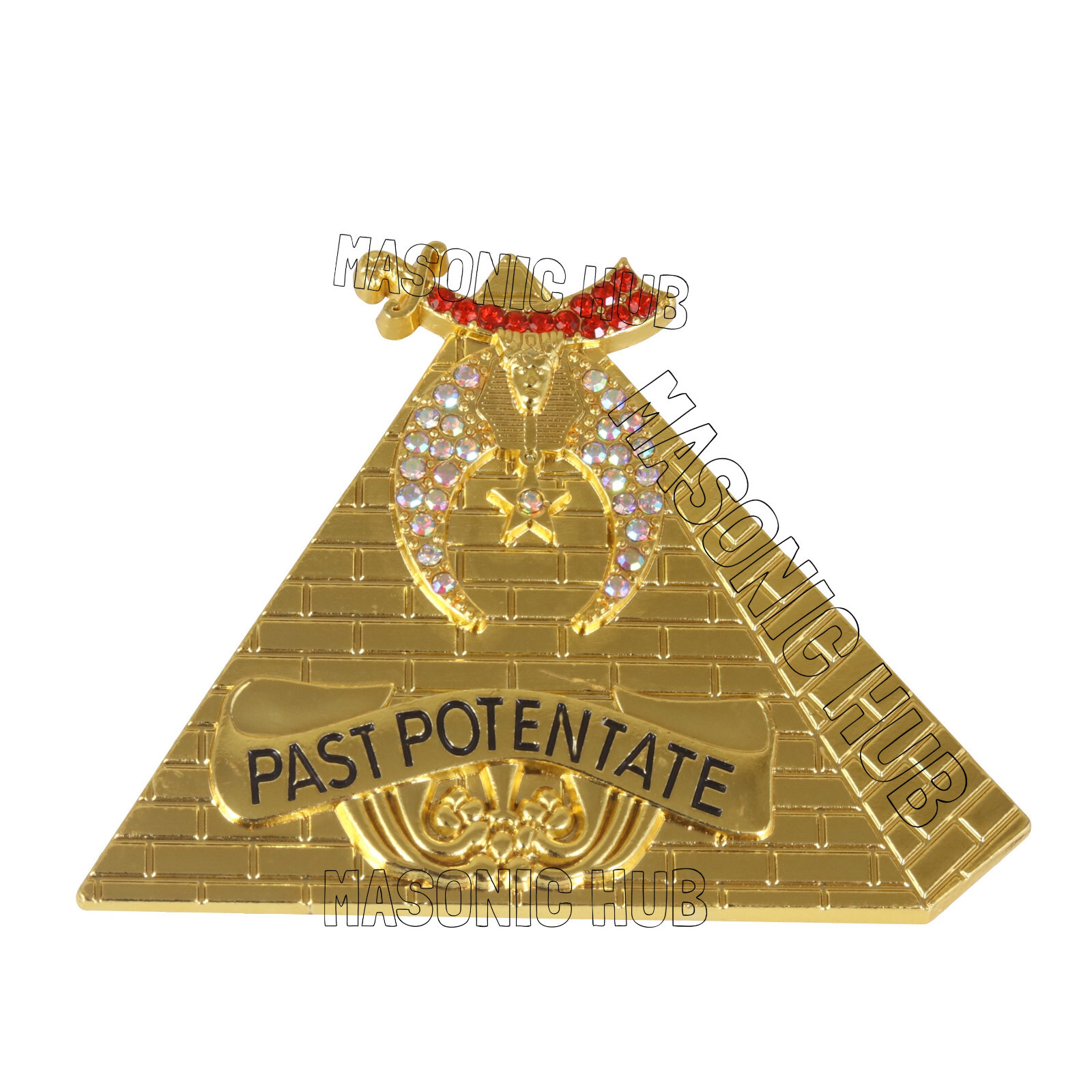Masonic Regalia Past Potentate Collar Jewel Gold Plated with
