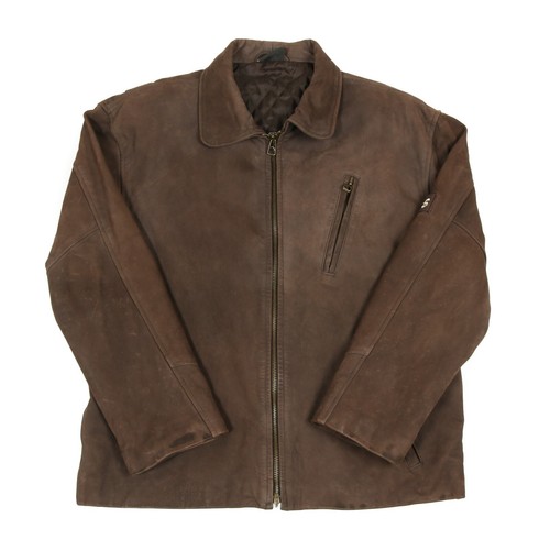 adidas leather jacket brown