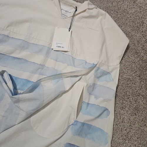 Pre-owned Toogood The Fisherwoman Hand Painted Cotton Dress — Breton Limited Edition Xl In Blue/ivory