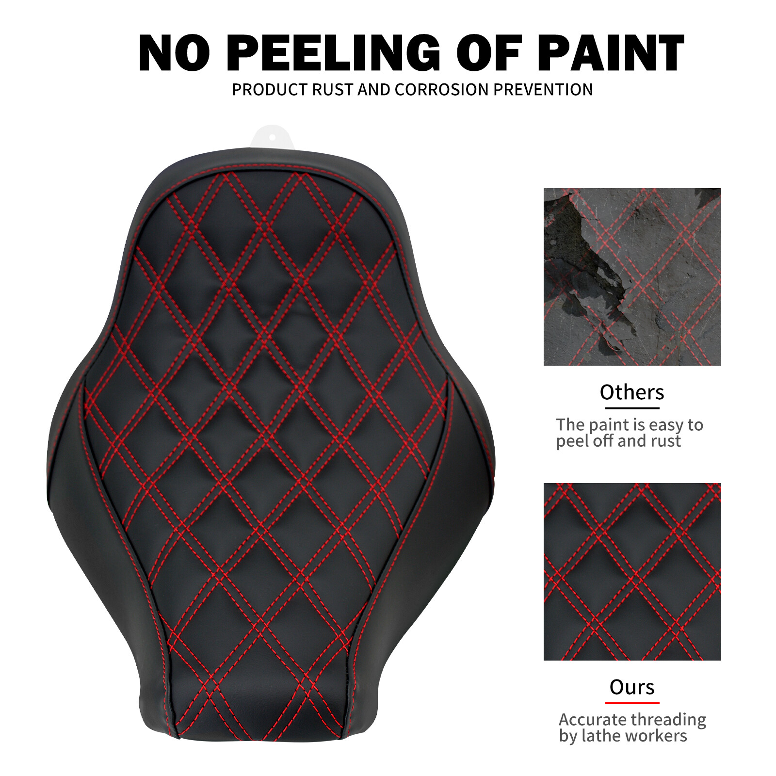 Black Front Driver Solo Seat w/ Red For Harley Fat Boy Breakout FXBR 2018-2023