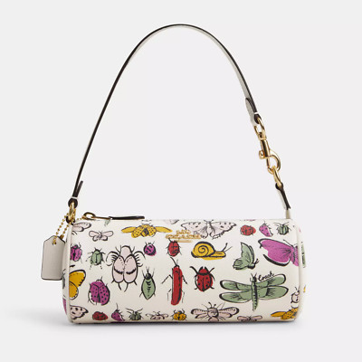 NWT Coach CR831 Nolita Barrel Bag with Creature Print Chalk Multi