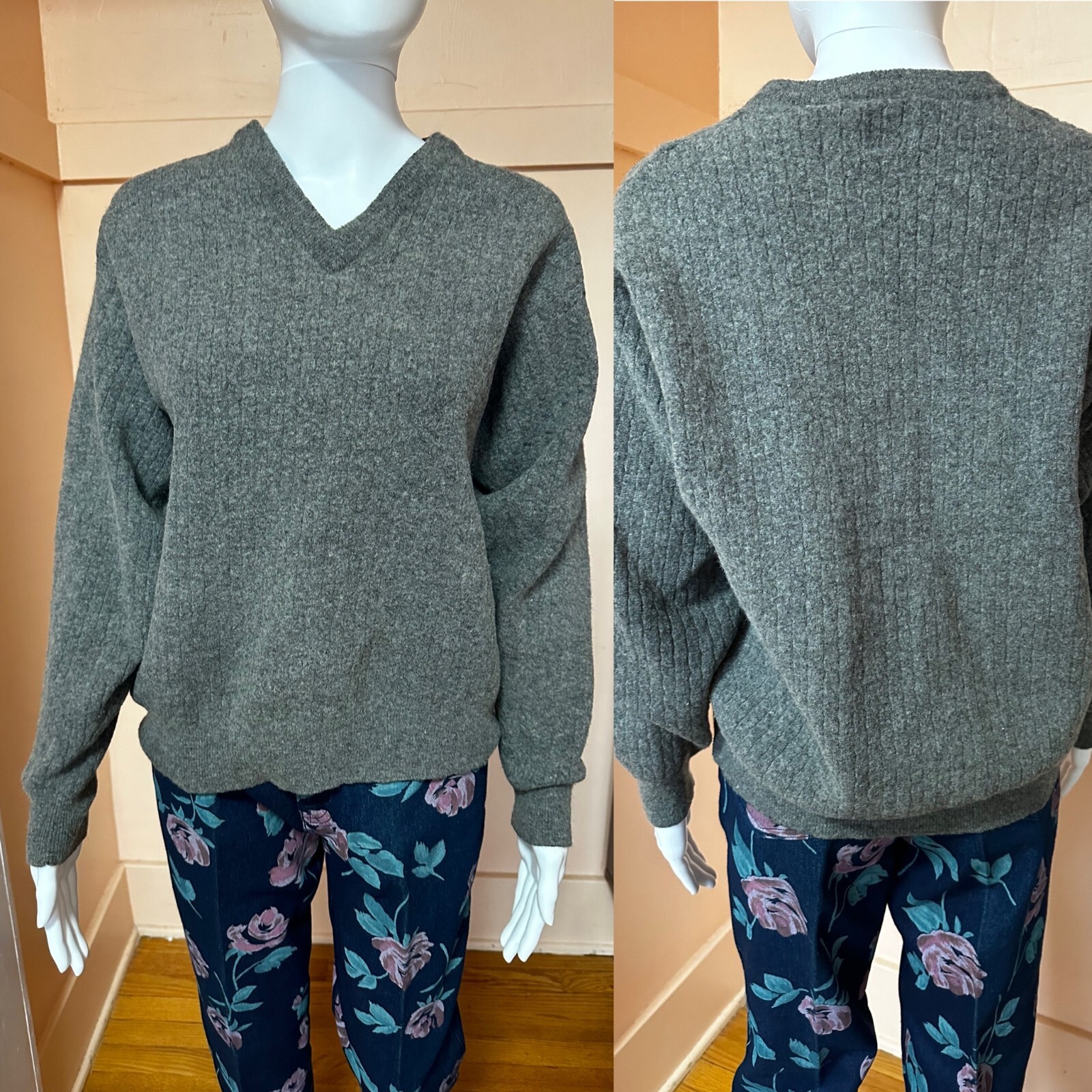 トップス 90s Mc e Lambswool V Neck Sweater44 Vintage GAP 100% Lambs Wool V Neck Sweater Striped Men's XL | eBay