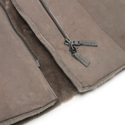 TRUCLOTHING WOMEN'S SHEEPSKIN BEIGE TOSCANA SUEDE HOOD COAT | INFINITY