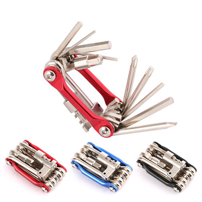 11 in 1 Multi Functional Bike Bicycle Repair Tool Foldable Hex Wrench Chain Flat