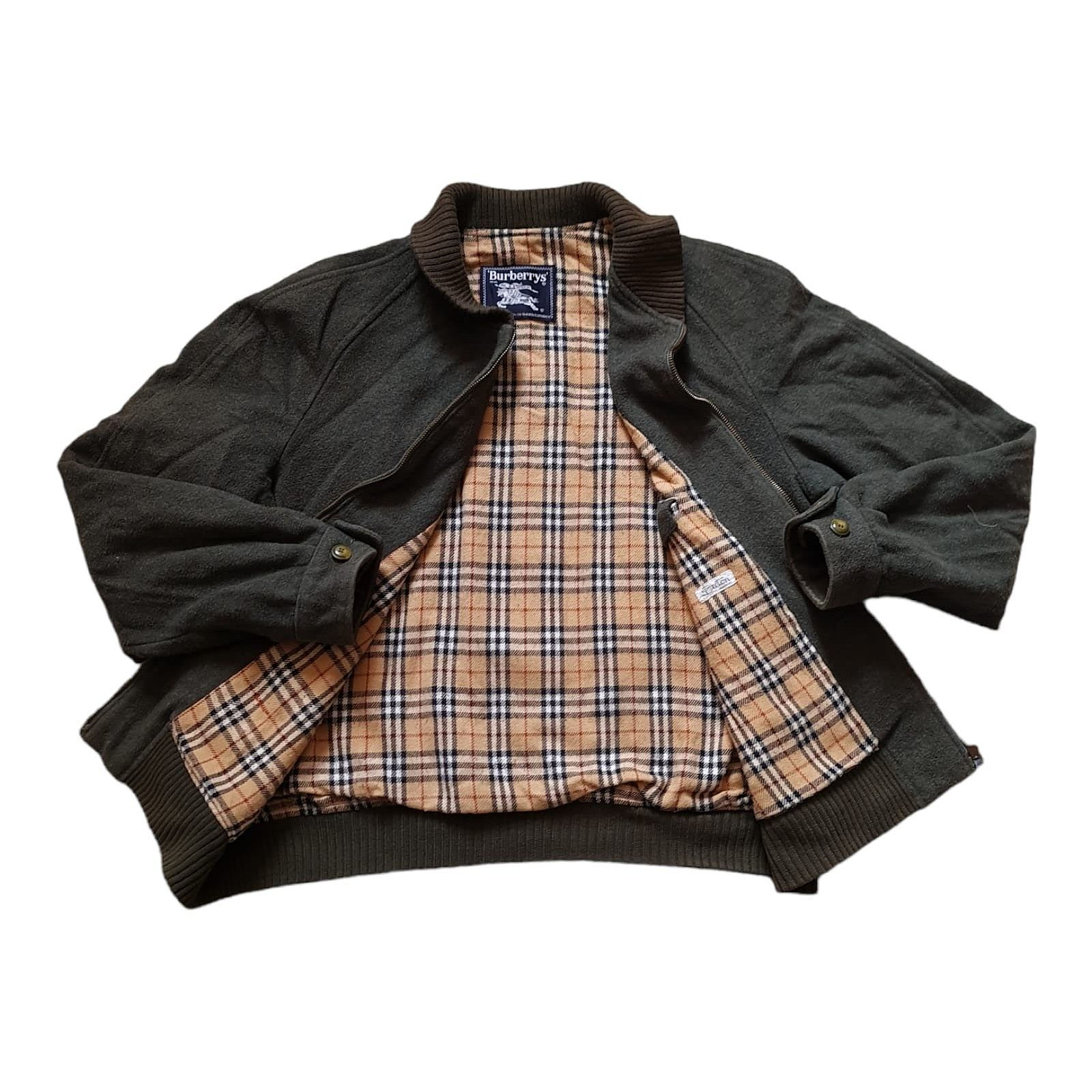 Vintage Burberry Bomber Jacket Green Nova Check Coat Jacket Vintage Burberry Bomber Jacket Green Nova Check Coat Jacket