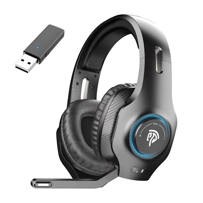 EasySMX VIP002W 2.4G Wireless Gaming Headset for PS4/PS5/PC, Black