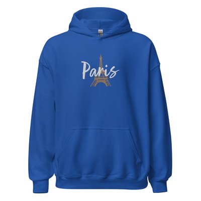 Paris Eiffel Tower Embroidered Unisex Hoodie