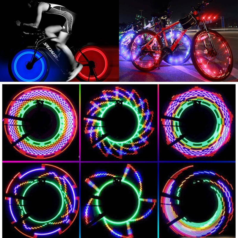 2x LED Fahrrad Speichenlicht Reflektoren Blitz Beleuchtung Radfahren Wasserdicht