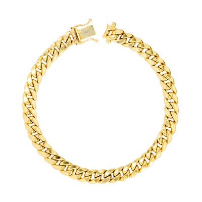 Pre-owned Nuragold 14k Yellow Gold 6.5mm Miami Cuban Link Chain Bracelet Box Clasp Mens Womens 7.5"