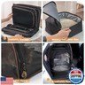 Cat Travel Carrier with Litter Box, Expandable Cat Carrier for Car Travel, Soft Sided Pet Carrier for Cats/Puppies up to 20lbs, Black