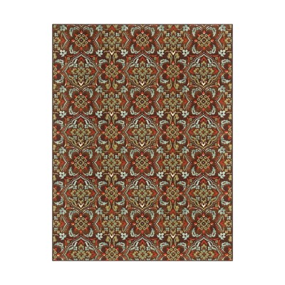 Well Woven Kings Court Florence 6'6'' x 8'8'' Brown Machine Washable Rubber Tra...