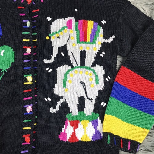 Berek Marta D Sz 10 Multicolor Kids Hand Knit Uruguay Circus Cardigan Sweater