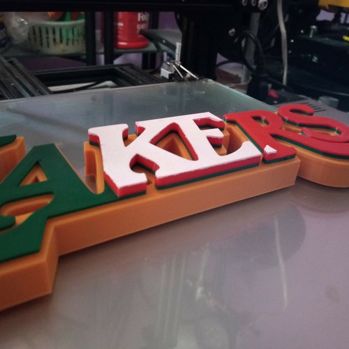 NEW!! LA Lakers NBA Logo wall mount. MEXICAN FLAG COLORS 12"×5" INCH 3D Printed