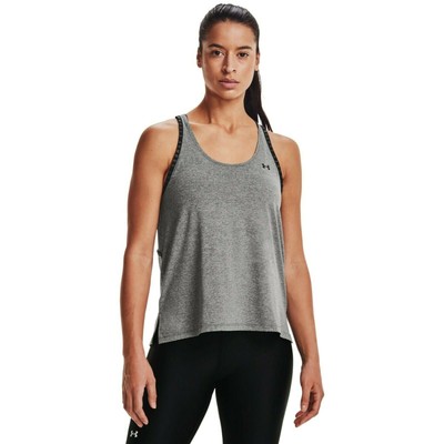 

Женская майка Under Armour Knockout Mesh Back без рукавов темно-серая светло-песочная футболка, Серый