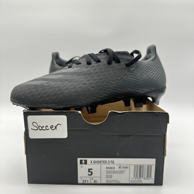 Adidas X Ghosted.3 FG Men's US Size 5 Soccer Cleats EH2833 Black/Grey Futbol