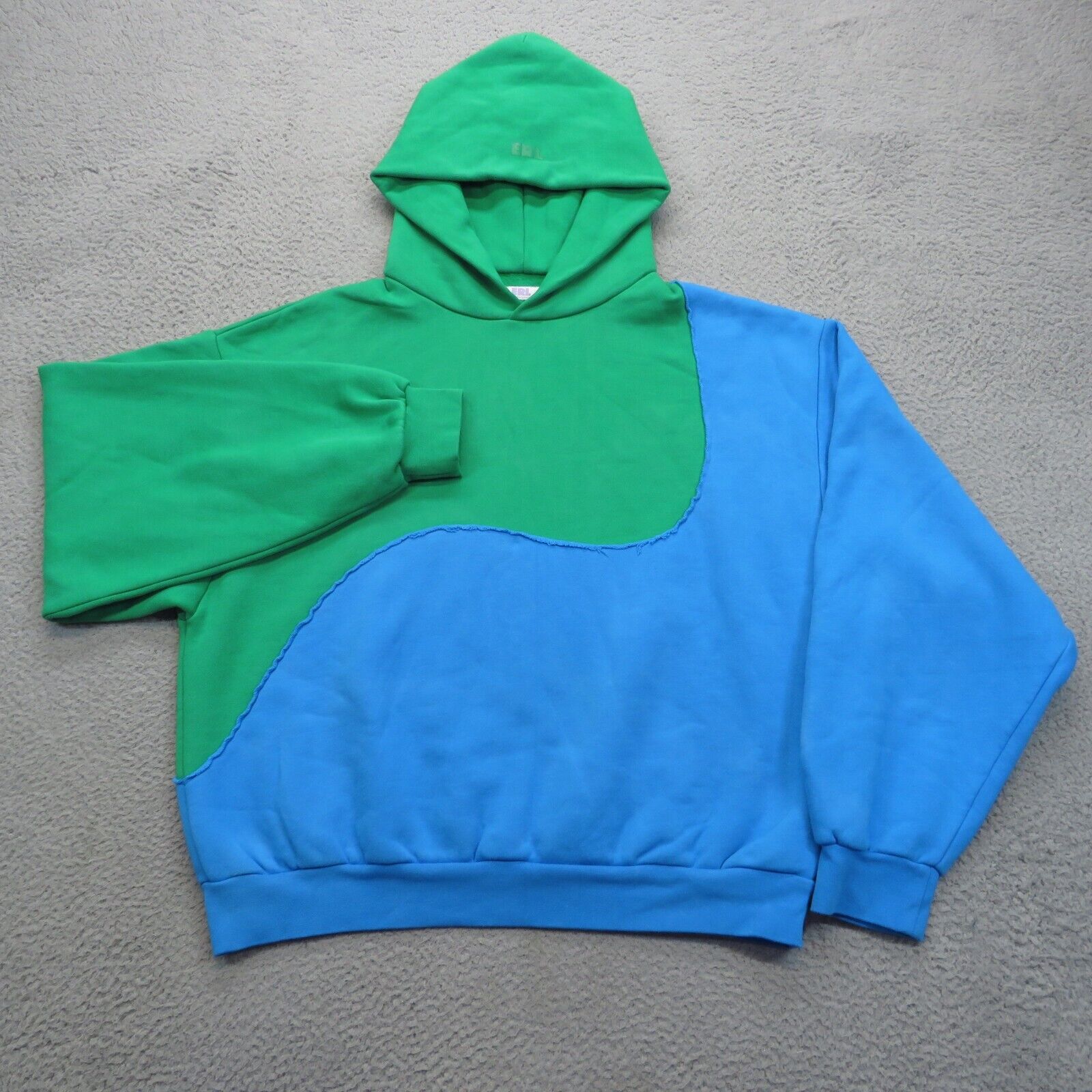 ERL Hoodie Men XL Blue Green Swirl Hooded Sweatshirt ERL Hoodie Men XL Blue Green Swirl Hooded Sweatshirt