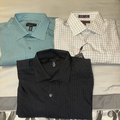 Nordstrom Shirt Mens Large Gray White Plaid Tech Smart Trim Fit Dress Button Up