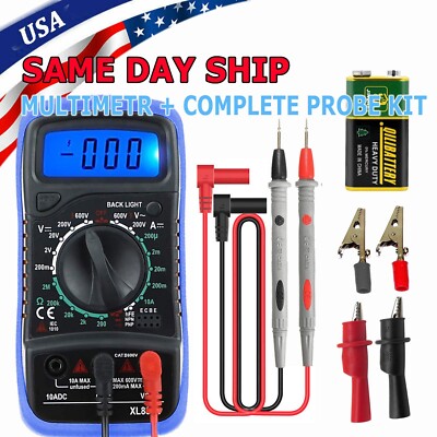 Digital Multimeter Voltmeter Ammeter AC DC Volt Ohmmeter Tester Meter Auto Range