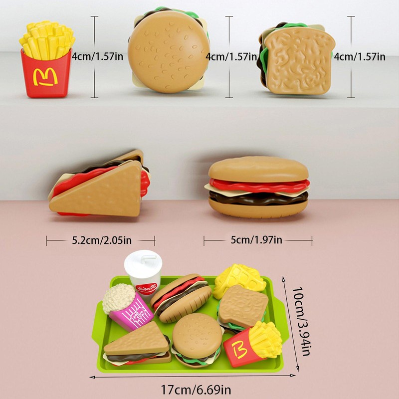 Food Set Hamburger Food Play Set Pretend Play Kitchen Toy For Kids And Toddler