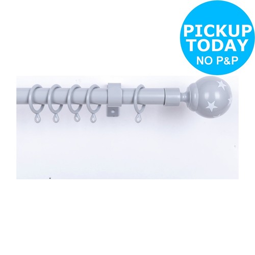Argos Home Extendable Stars Metal Curtain Pole Grey Ebay