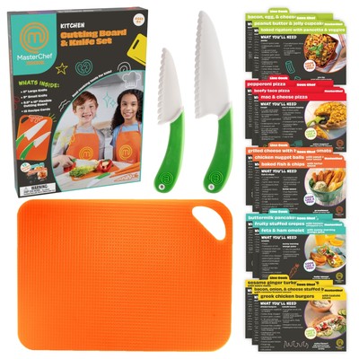 Knife and Cutting Board Set - Includes Real Cutting Tools for and 15 Cooking ...